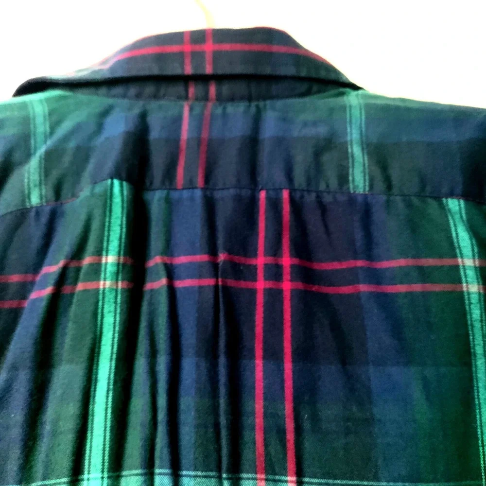 Banana Republic Lightweight Flannel Blue/Red Plaid Biker Western Y2K Shirt Men L